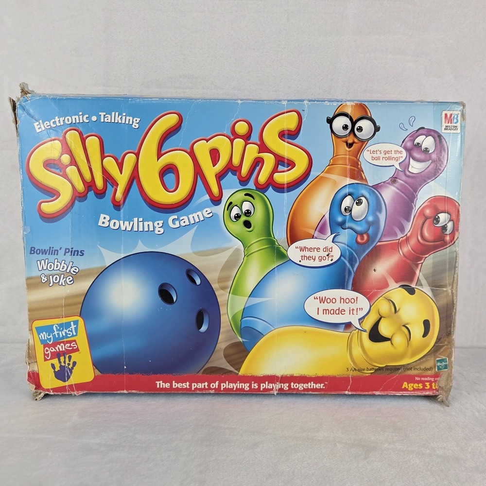 Vintage 1999 Silly 6 Pins Electronic Bowling Game Milton Bradley Tested Complete